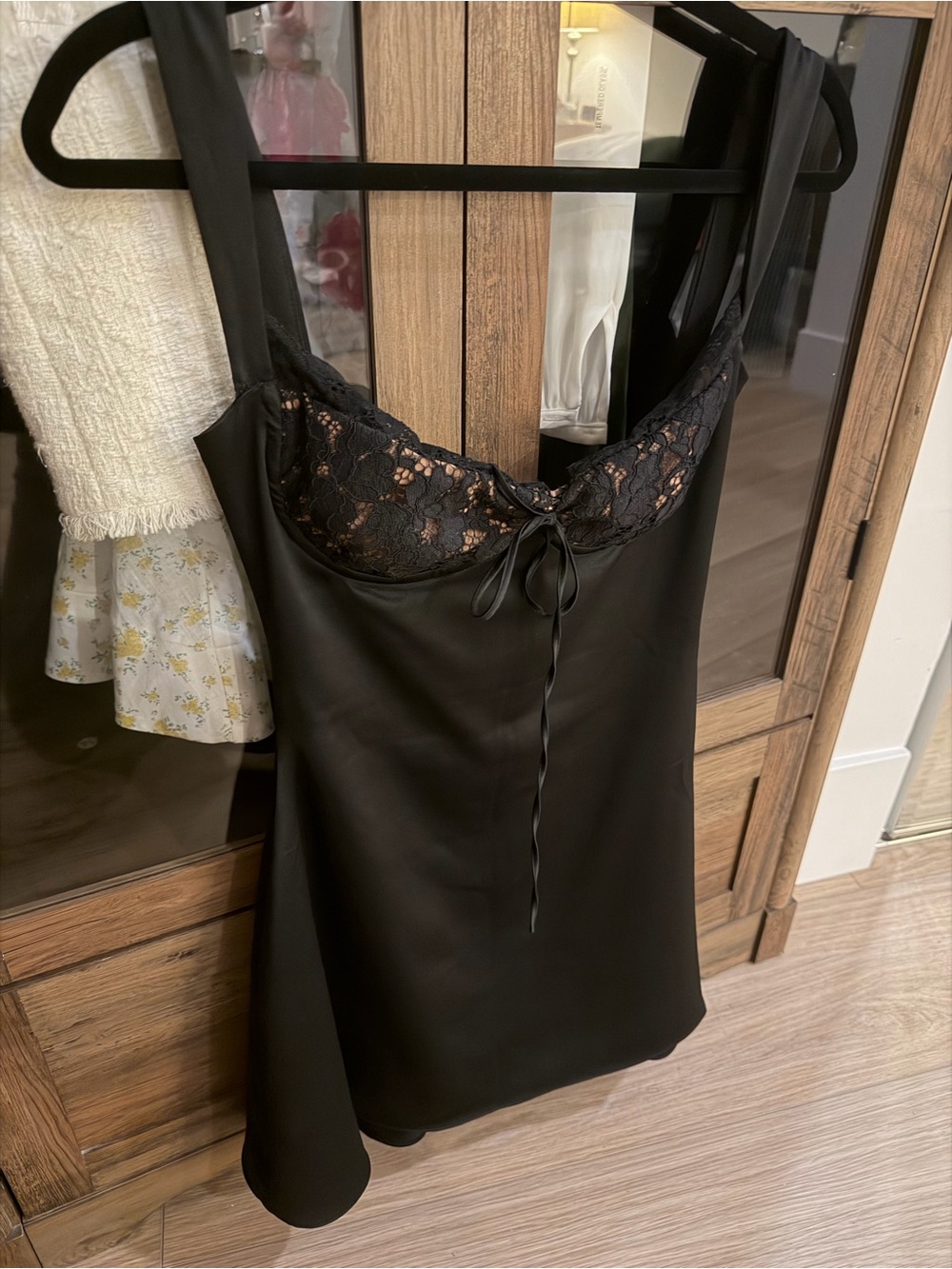 House of CB Black Lace-Detail Mini Slip Dress - Picture 3 of 6